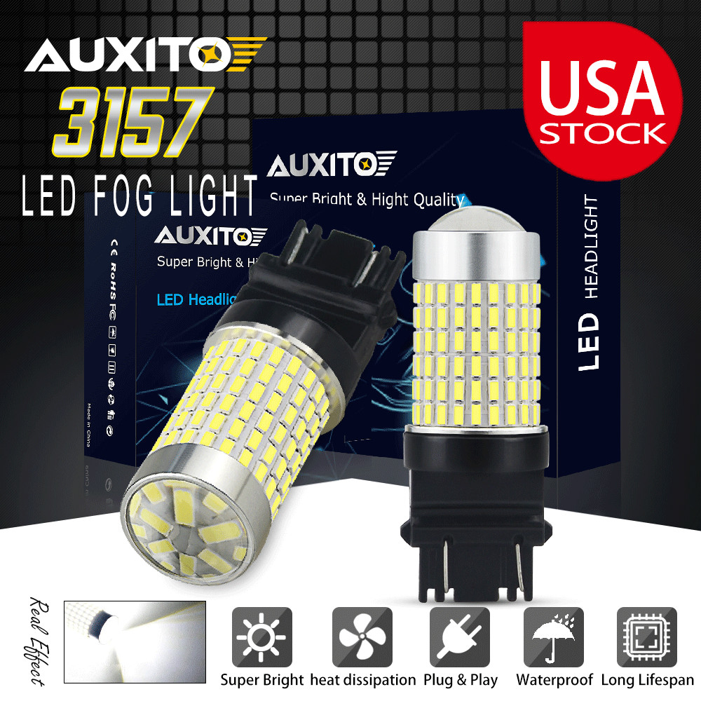 2X 3157 3156 55w 2800LM White Backup Reverse High Power LED Light Bulb For Ford