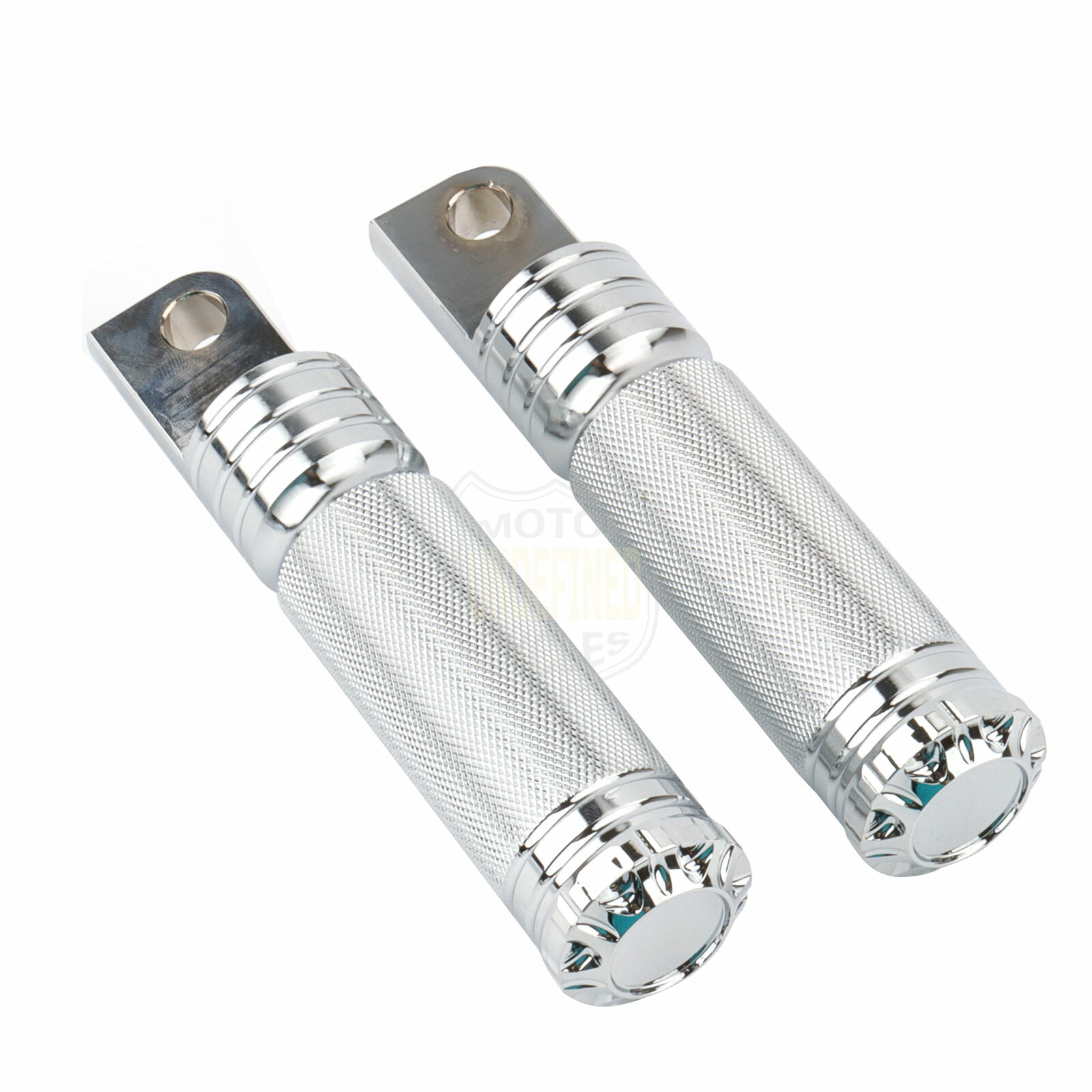 Chrome Knurled Highway Foot Pegs Footrest For Harley Touring Road King Sportster