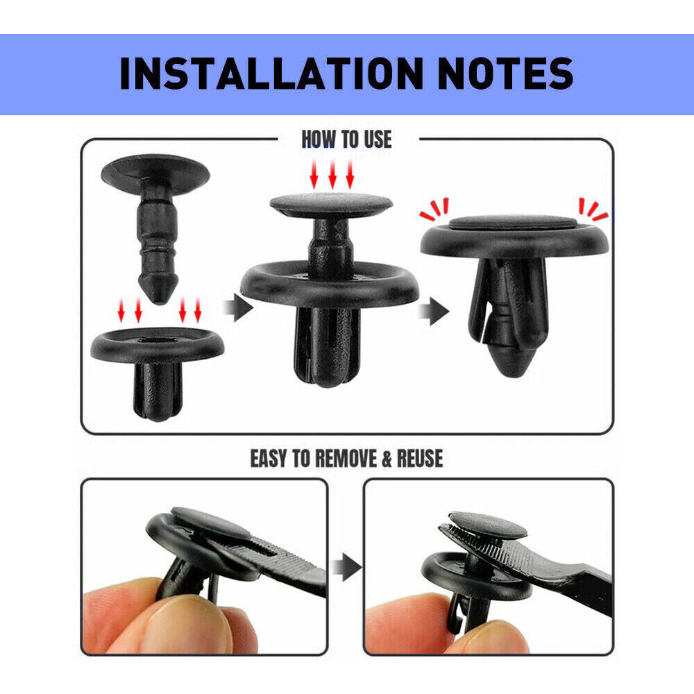50x For Toyota Body Bolts U-nut Clips M6 Engine Under Cover Splash Shield Guard