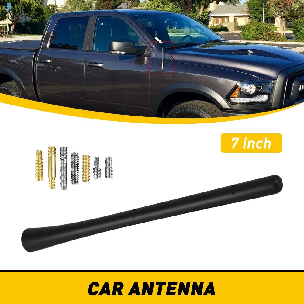 7″ Short Rubber Antenna Mast Radio AM/FM Black Rubber+copper universal durable