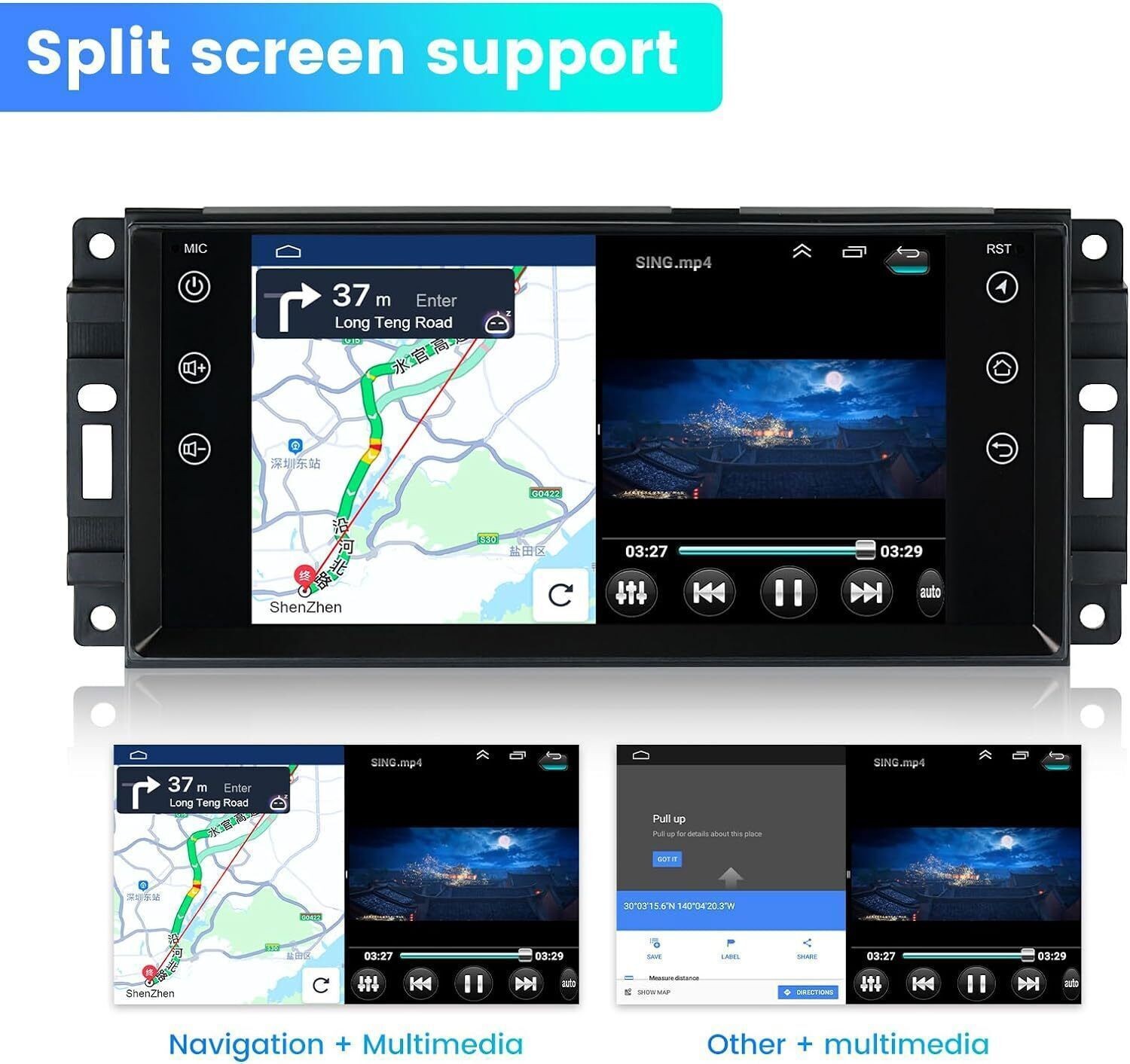 7″ Para 2007-2012 Dodge Nitro Android 14.0 GPS Apple Carplay Stereo Radio