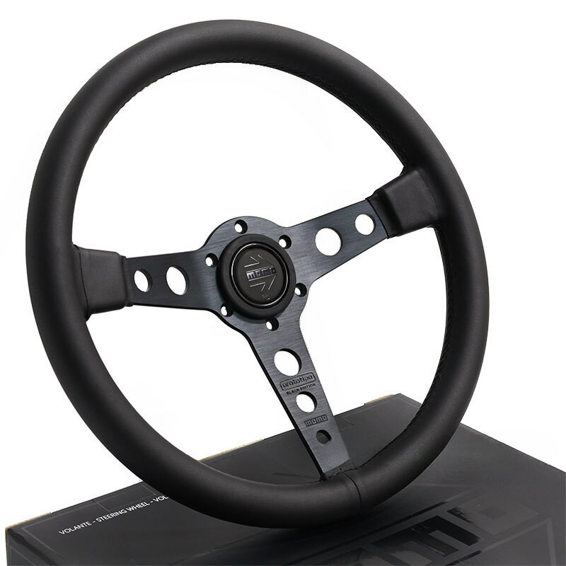 MOMO Prototipo P5 Black Edition 350mm/14inch Steering Wheel Genuine PU Leather