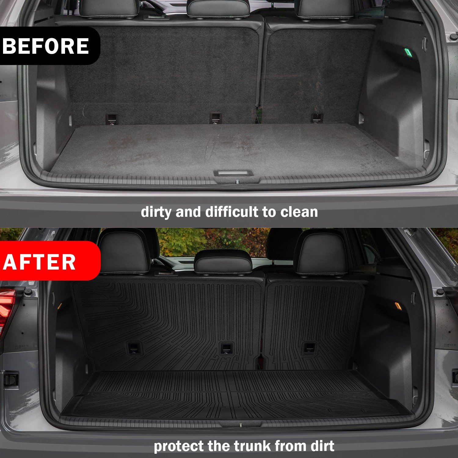 Trunk Cargo Mat for 2020-2025 VW Atlas Cross Sport Backrest Mat Cargo Liner TPE