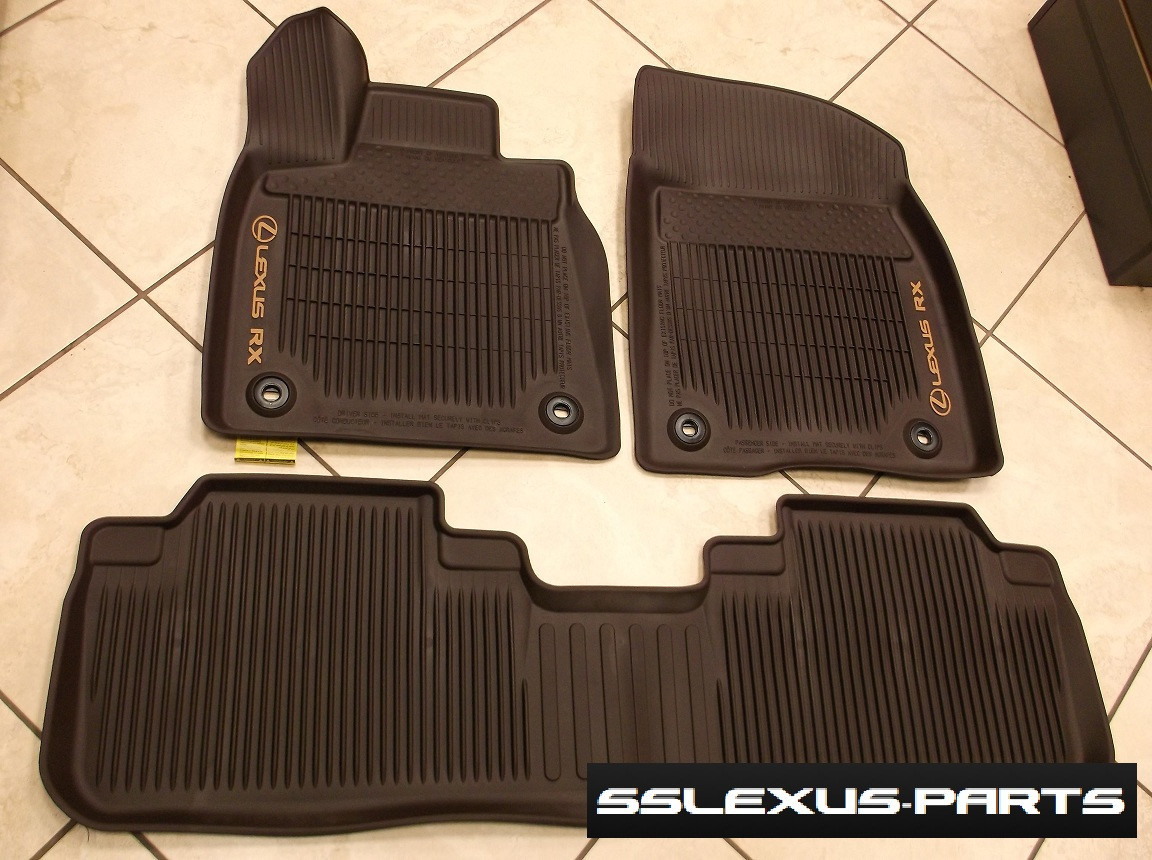 Lexus RX350 RX450H (2016-2022) OEM ALL WEATHER FLOOR “LINER” MATS 3pc (Brown)