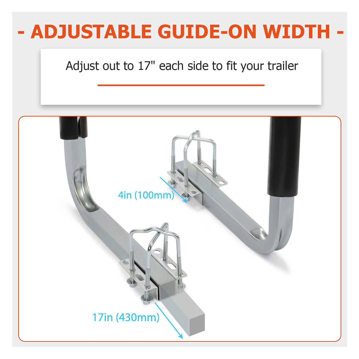 Pair 60″ Boat Trailer Zinc-Plated Guide On Post Kit With PVC Poles Covers Black