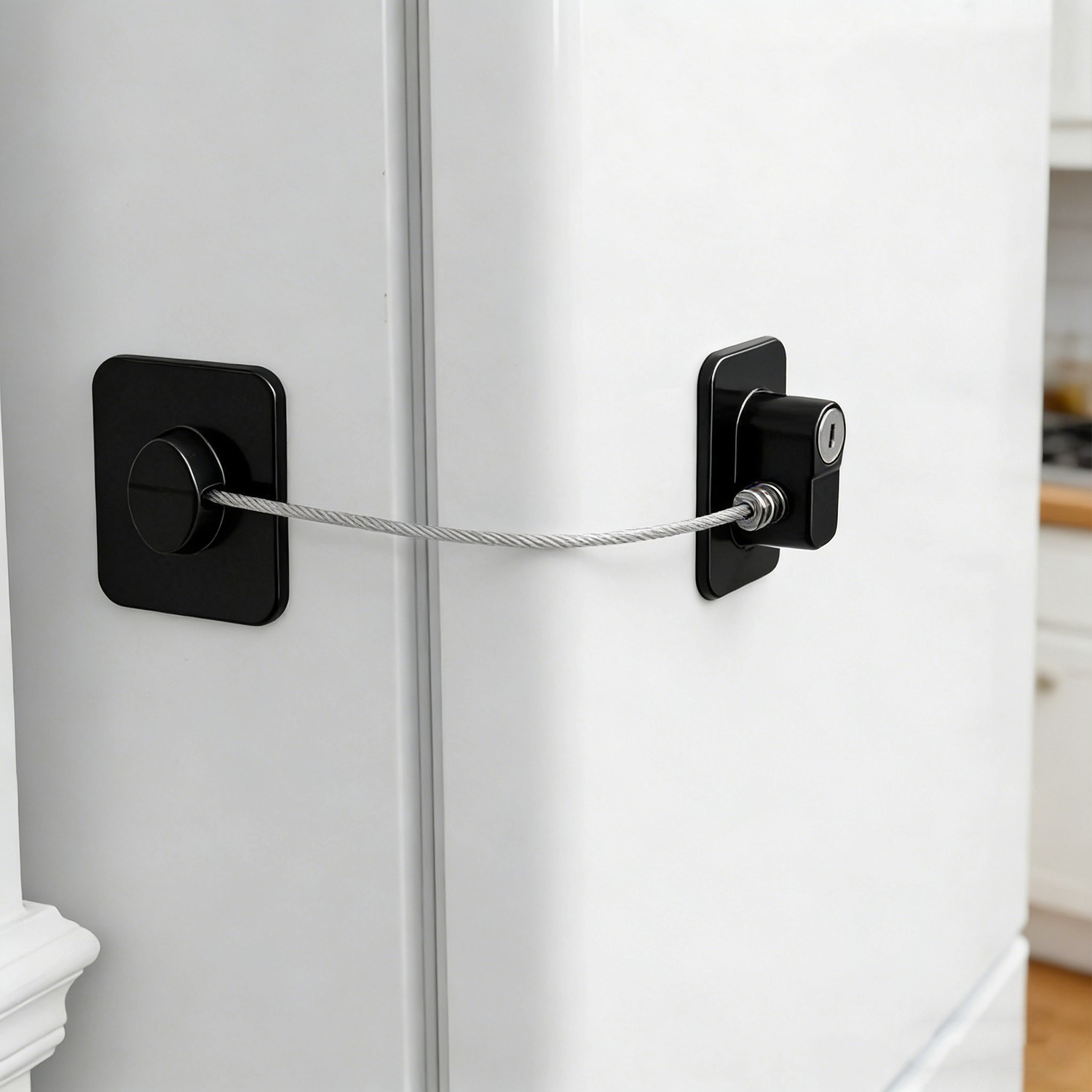 2PCS Fridge Lock Key Keep Children Out Stop Food Theft Simple Installation Black