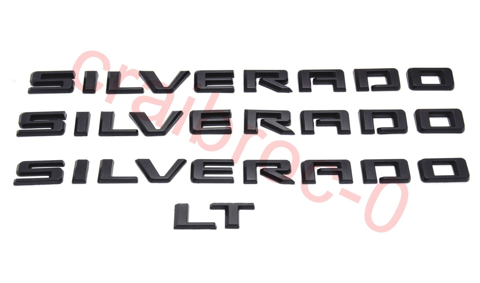 Black 2019-2023 Chevrolet Silverado LT Emblem Badge Nameplate Letters kit OEM