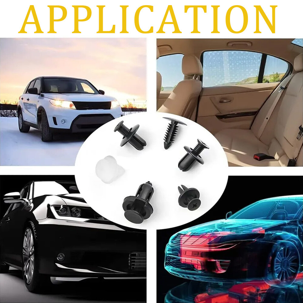 100PCS 4XTool Bumper Clips Auto Car Hole Plastic Rivets Fastener Fender Push Pin