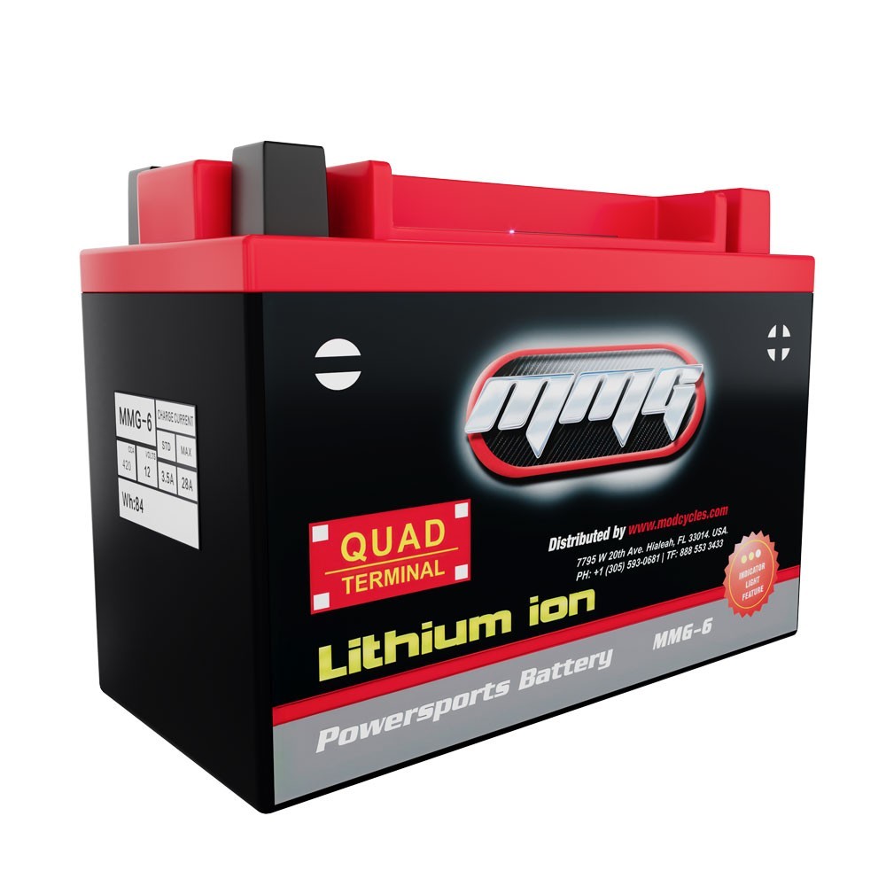 MMG 12V Lithium Ion Battery YTX24HL-BS Quad Terminal – Motorcycle ATV UTV