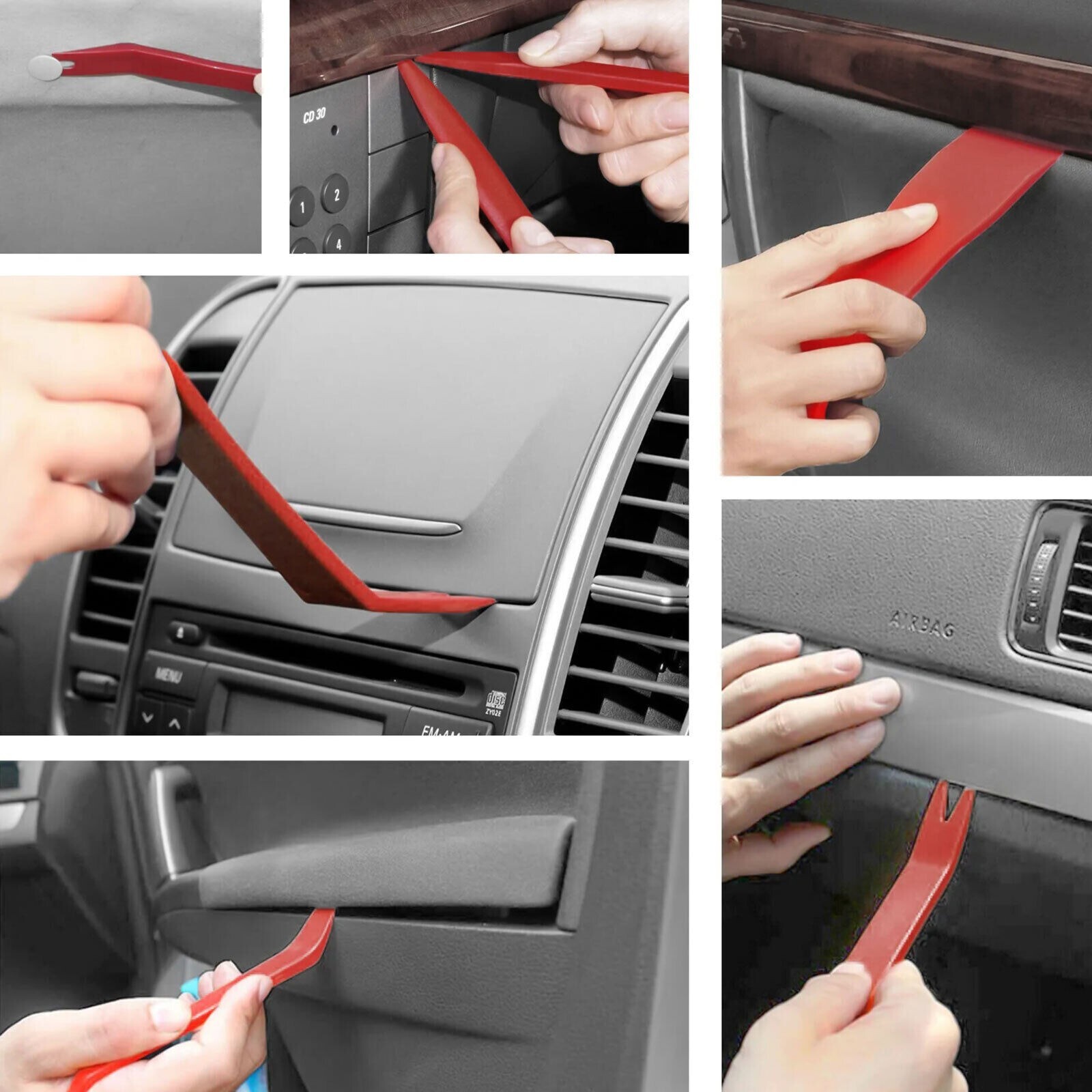 200Pcs Car Trim Removal Tool Set Hand Tools Pry Bar Panel Door Interior Clip Kit