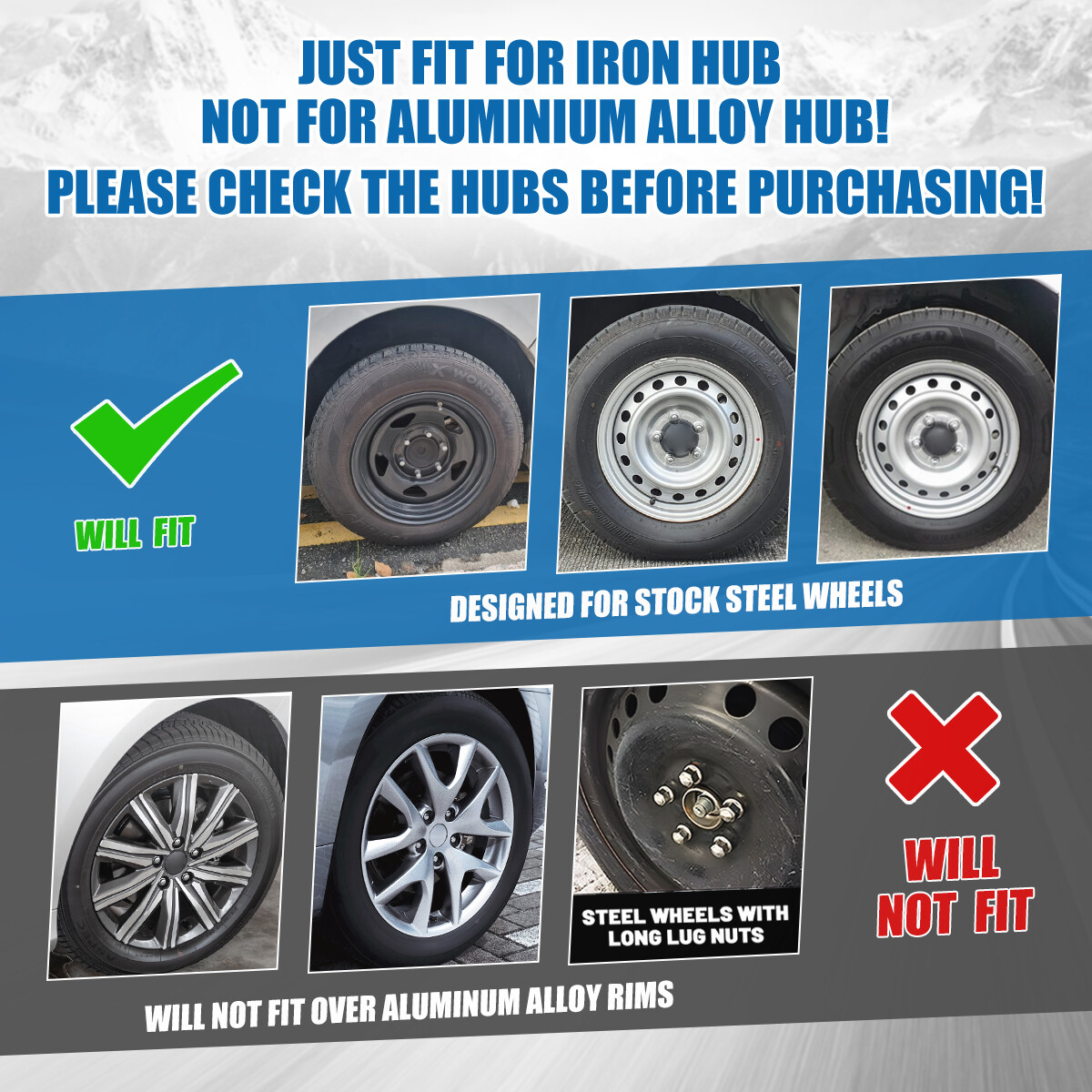 15″ Set of 4 Wheel Covers Rim Snap On Full Hub Caps fit R15 for Toyota Truck SUV