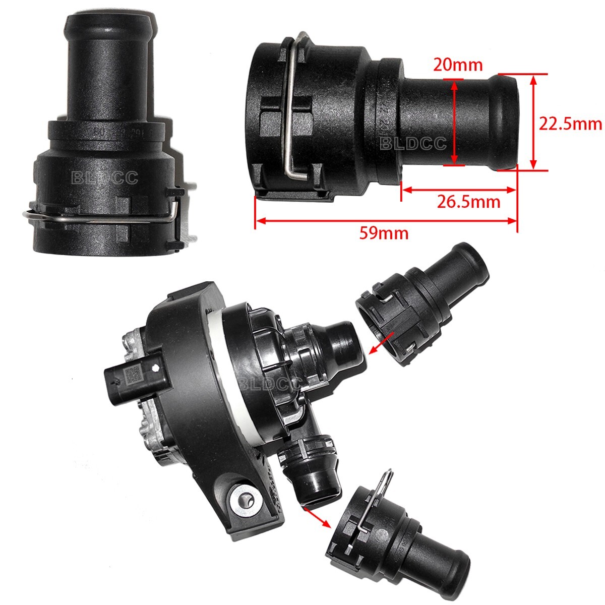 Electric Automotive Cooling Pump High-flow 60W Brushless Circulation Water Pump