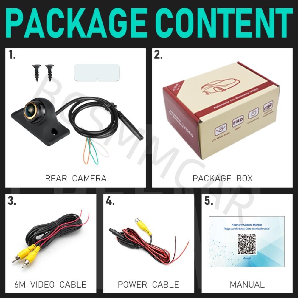Car Rear View Backup Camera AHD CVBS Reverse Parking Cam Waterproof Night Vision