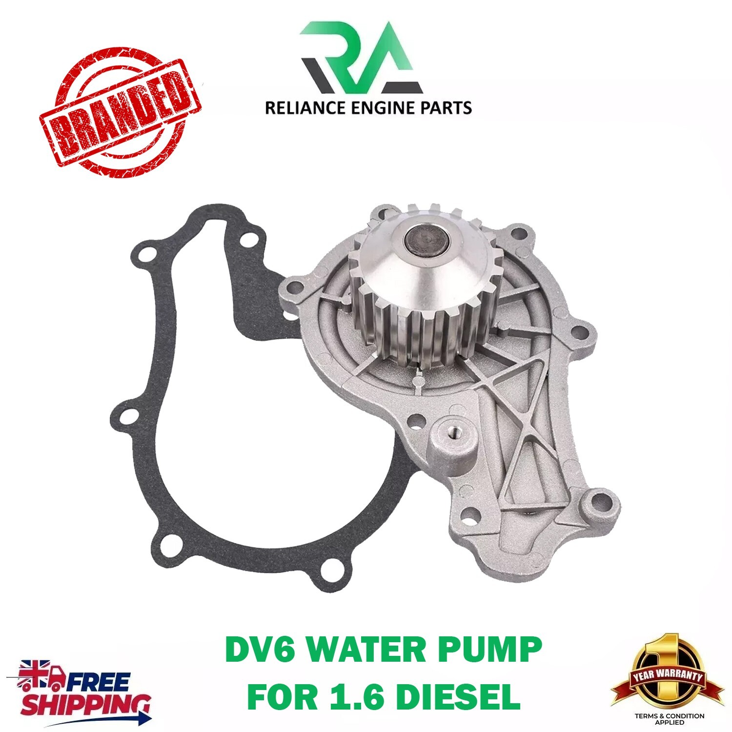 PEUGEOT 1007 2008 3008 4008 5008 EXPERT 508 1.6HDI DIESEL DV6 WATER PUMP BRANDED