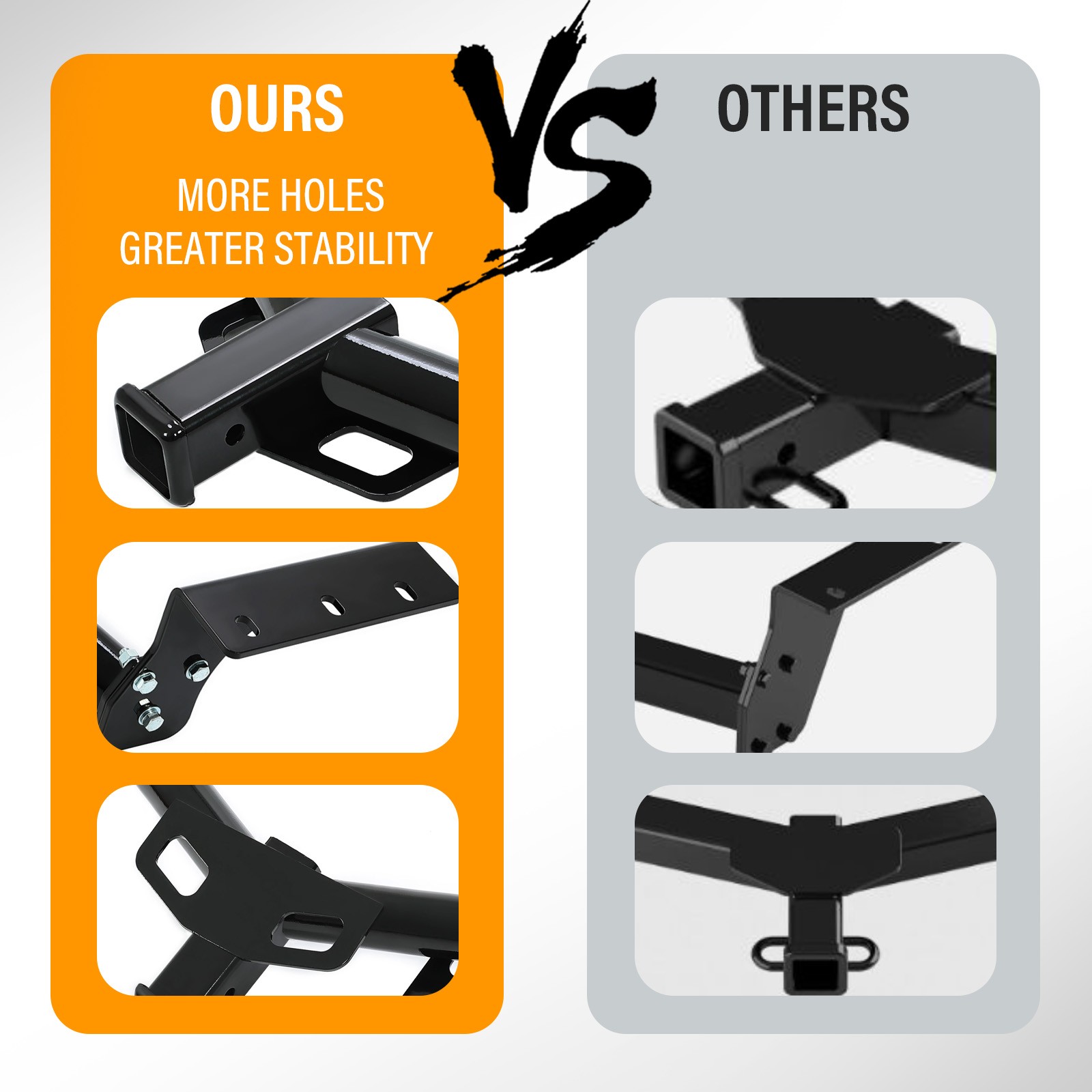 Class 3 Trailer Hitch Receiver Bumper Tow 2″ Black For Toyota RAV4 2006-2018