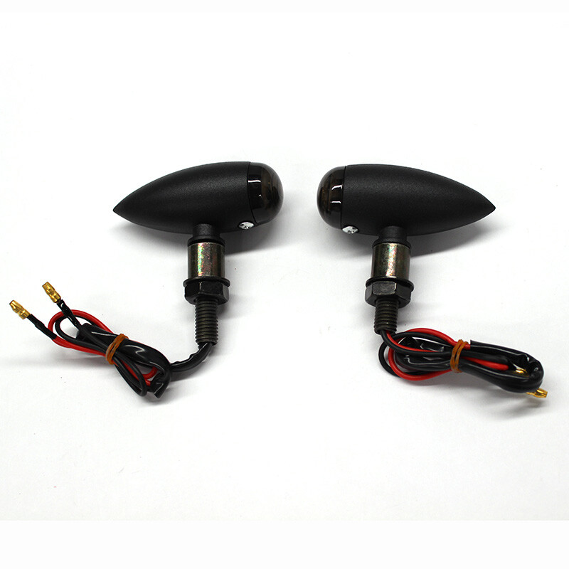 Motorcycle Black Bullet Turn Signals Amber Lights Blinkers For Harley Sportster