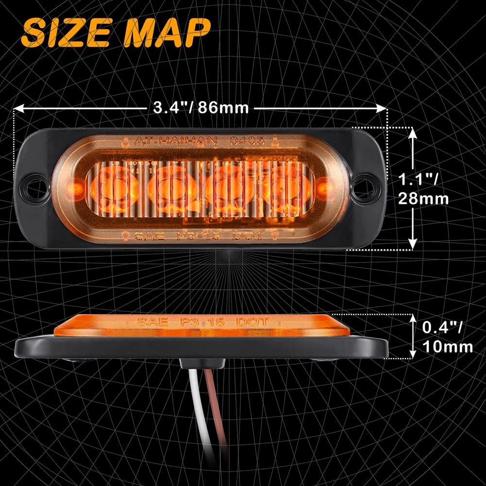 2pc LED Side Marker Amber Red Lights Clearance Light Truck Trailer RV Waterproof