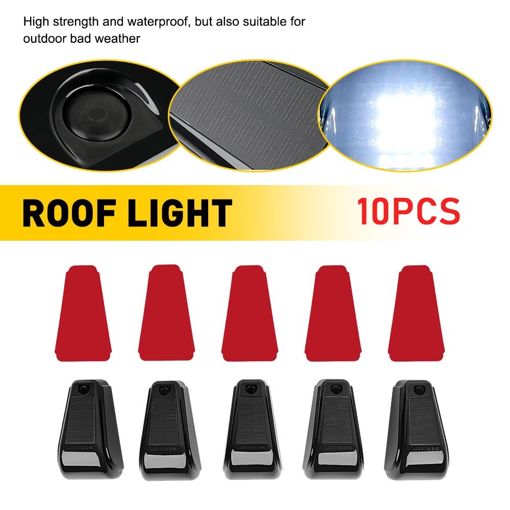ABS+PC+LED White Light Roof Cab Lamps 10X Fit Various Engineering Vehicles Boats