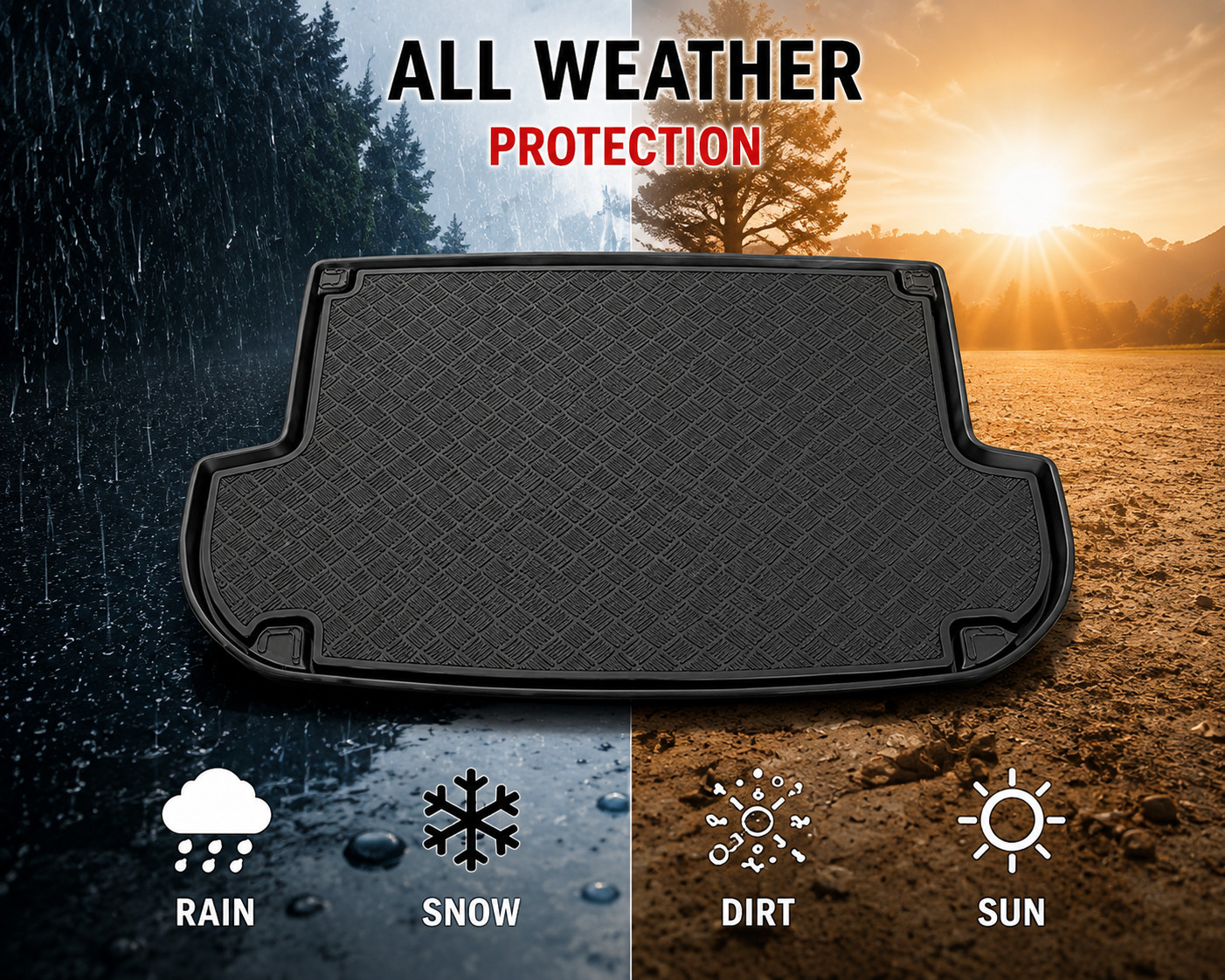 Rezaw-Plast Cargo Mat for Mitsubishi Montero Sport 2000-2004 Custom Fit Odorless