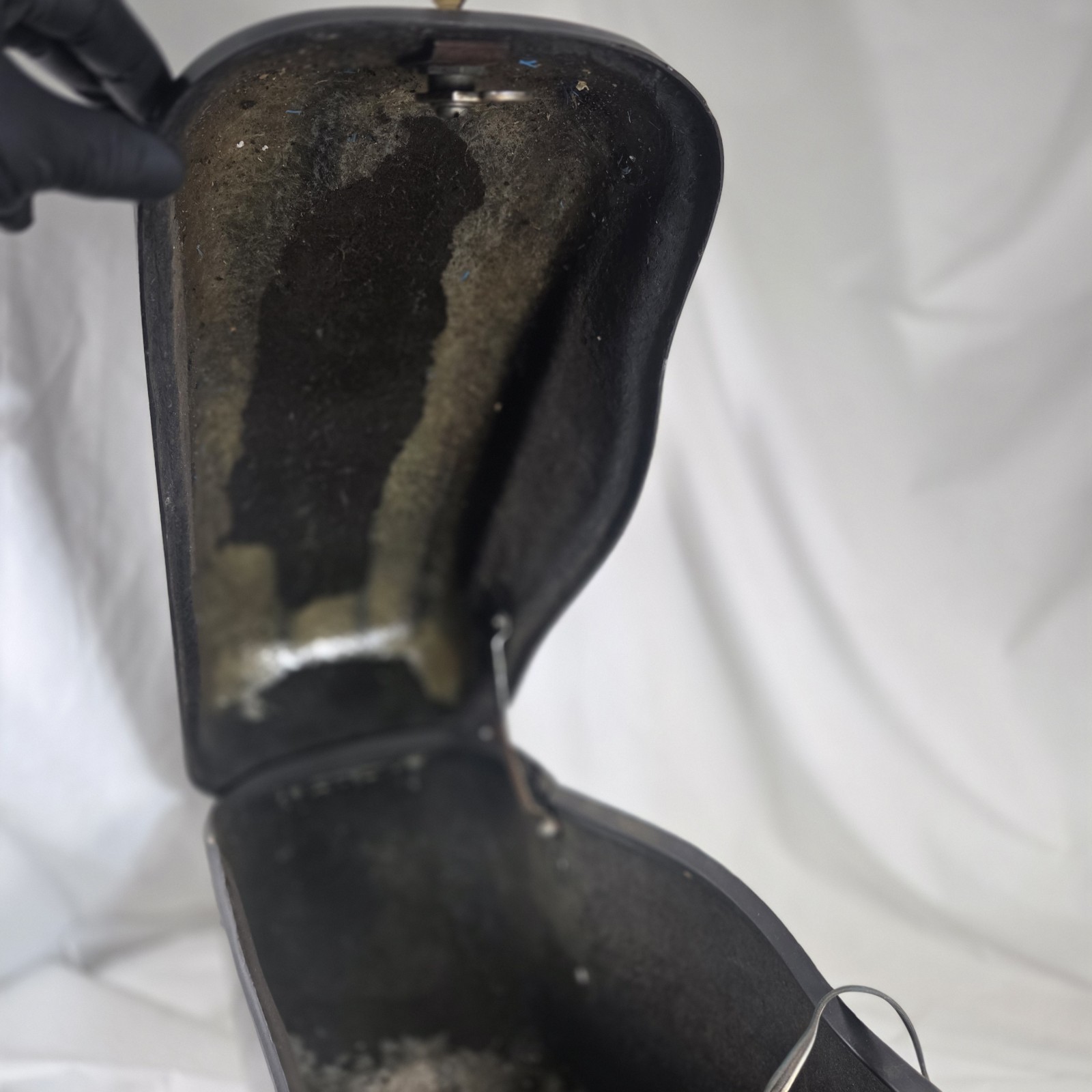 Vintage Bates Motorcycle Saddlebags Hard Fiberglass Touring w/ Key Lock Black