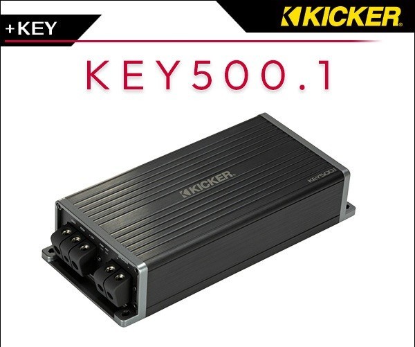 KICKER KEY500.1 KEY Smart Mono Car Amplifier Auto-EQ 20.7×9.2×4.3cm Compact
