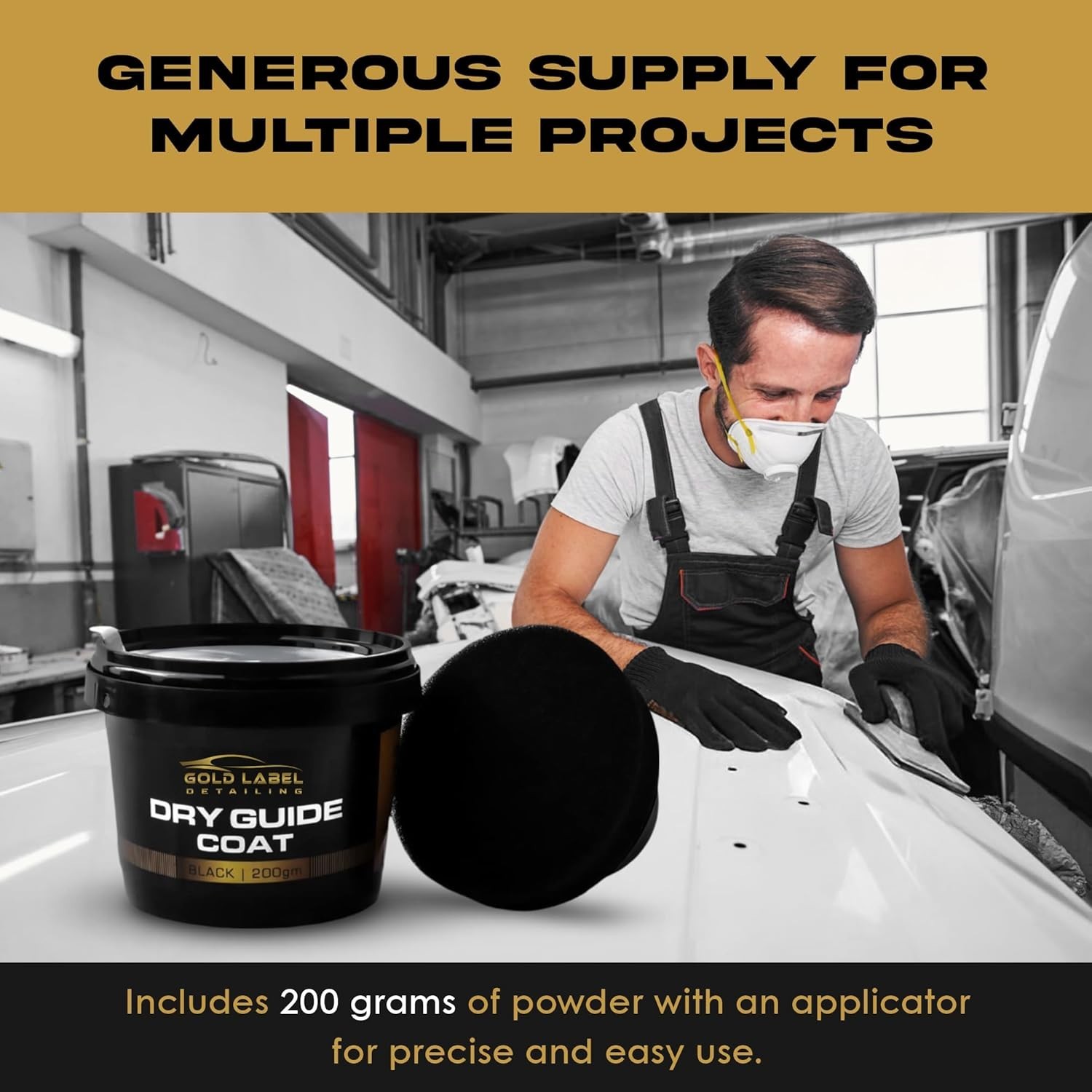 User-Friendly Dry Black Guide Coat – 200g for Effortless Paint Inspection