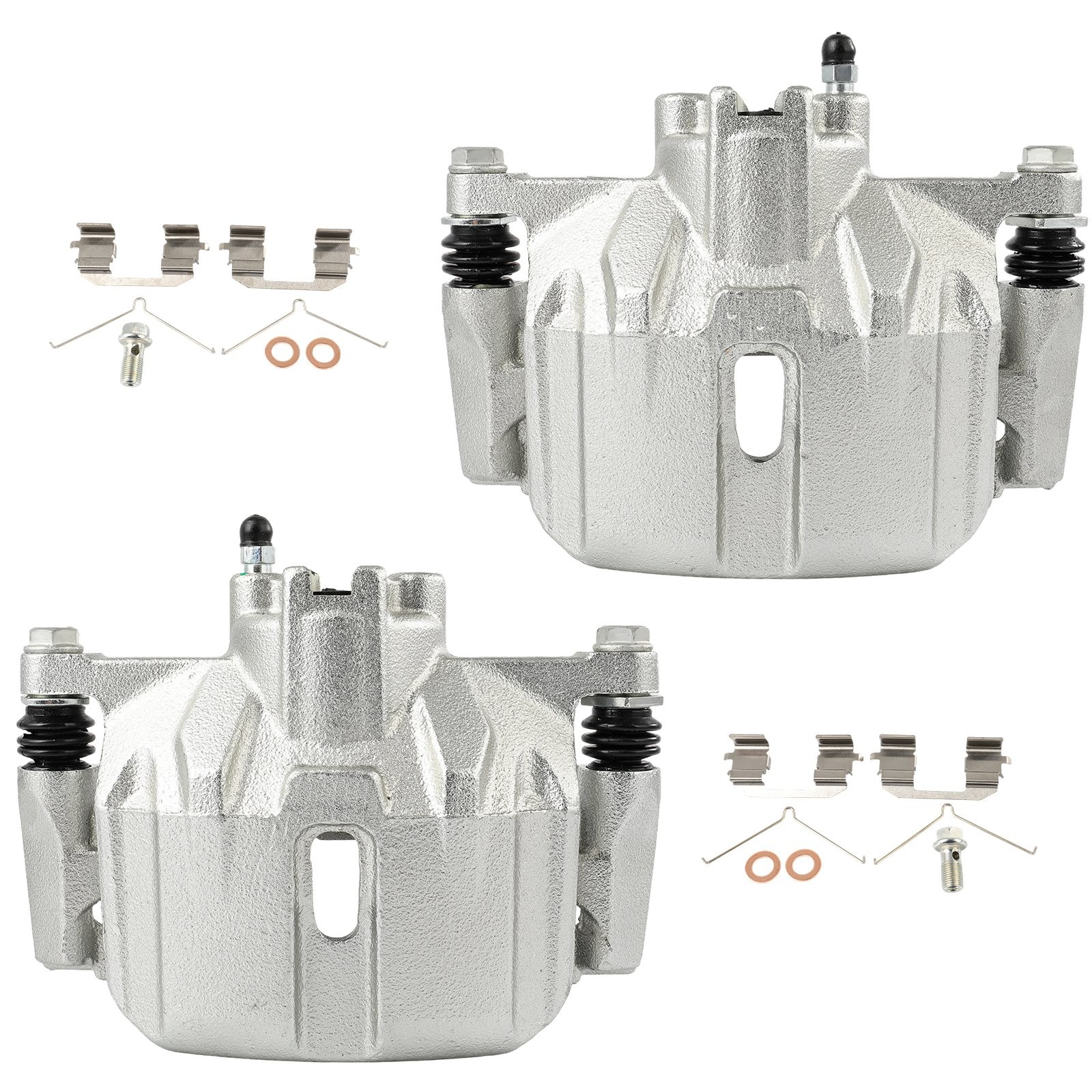 For 12-15 Honda Civic 2pcs Silver Front Left Right Brake Calipers