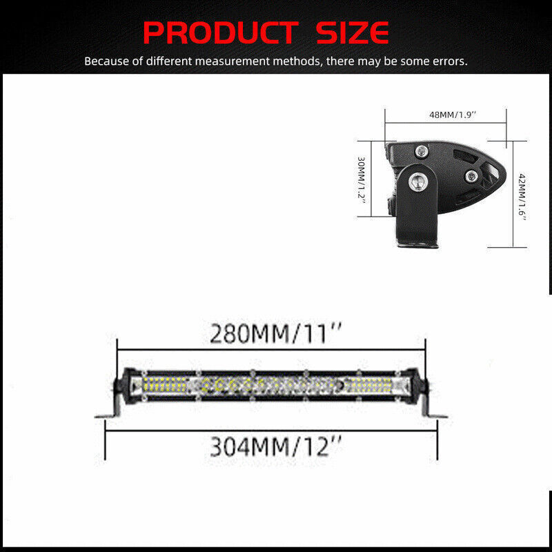 2x 12″inch 450W LED Light Bar Combo+4x 4″in Pods Kit For Jeep For Truck SUV ATV