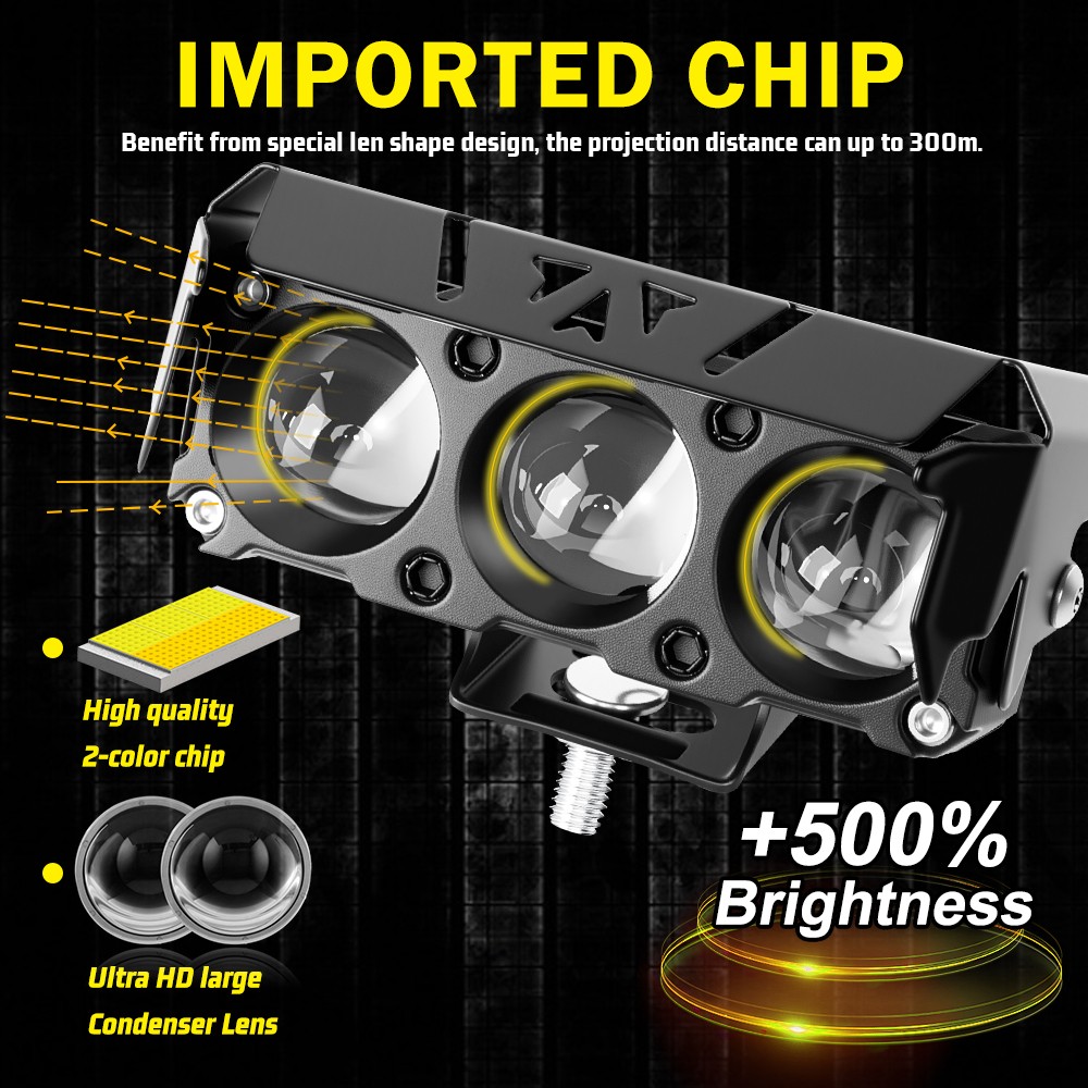 2x 4” LED Work Light Bar Spot Flood Pods Off Road Truck Fog Lights Yellow White