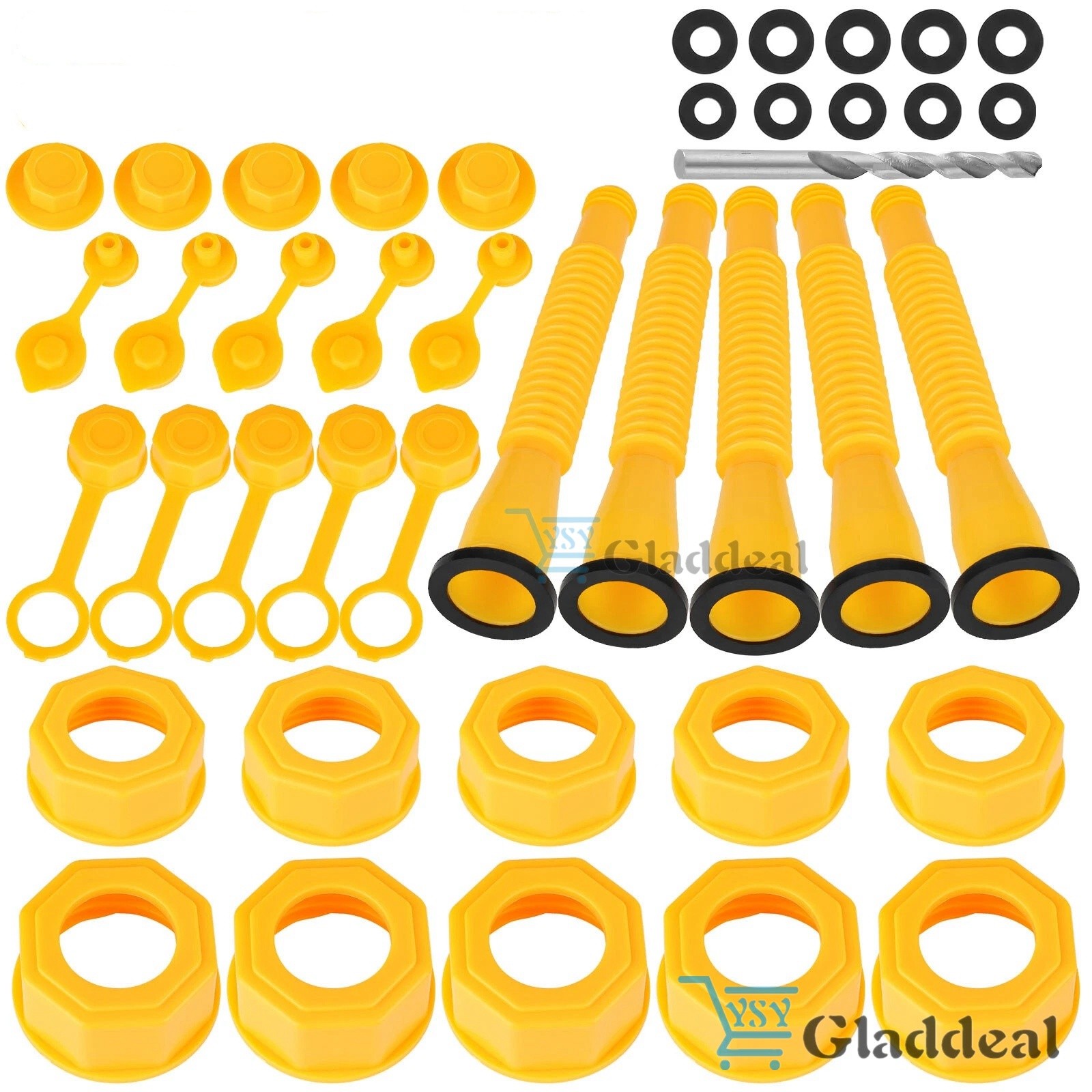 5x Gas Can Spout Nozzle Vent Kit Replacement For Plastic Gas Cans Old Style Caps