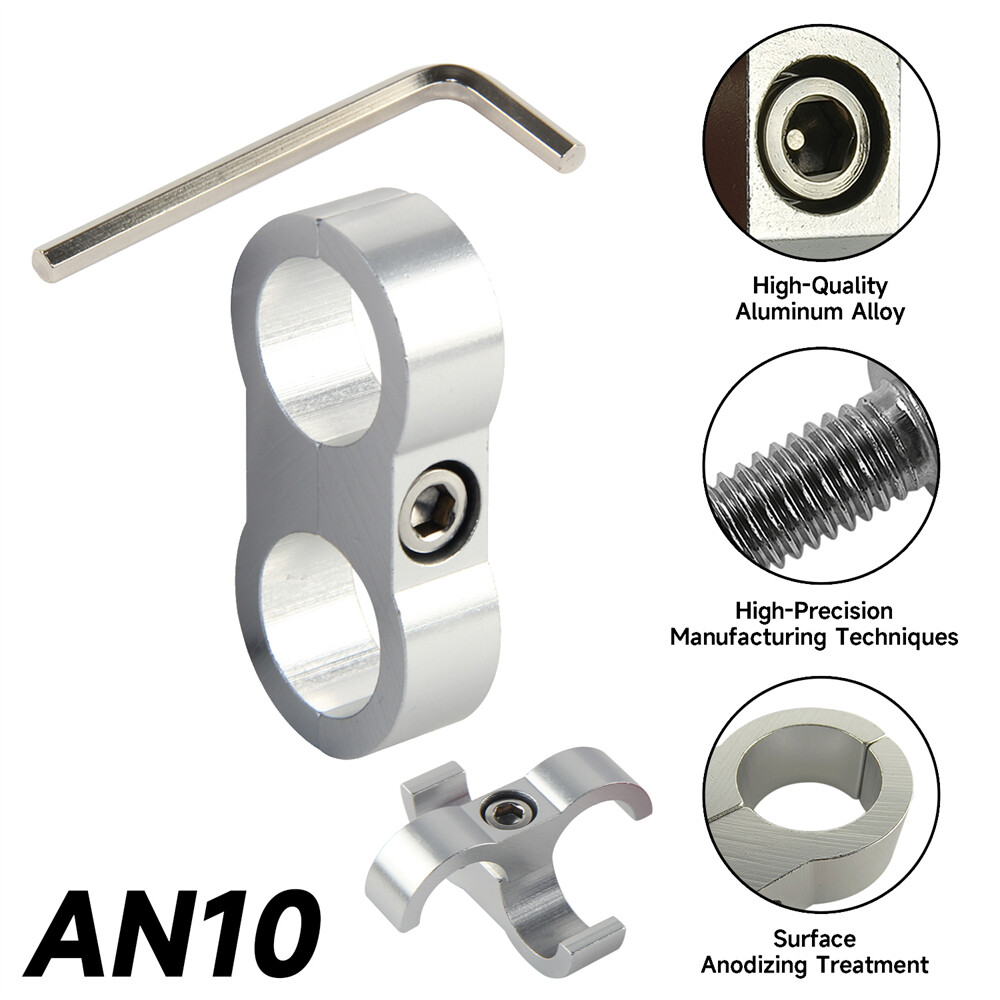 4pcs AN10 19MM 0.75” Braided Hose Separator Clamp Fitting Adapter Bracket SL