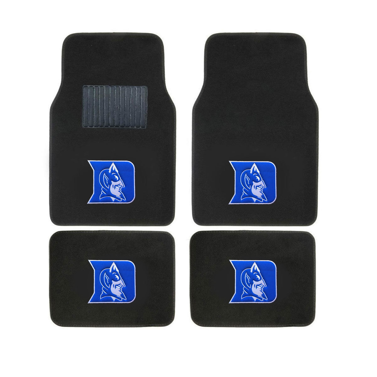 New 4pc Set NCAA Duke Blue Devils Car Truck Front Back Carpet Floor Mats