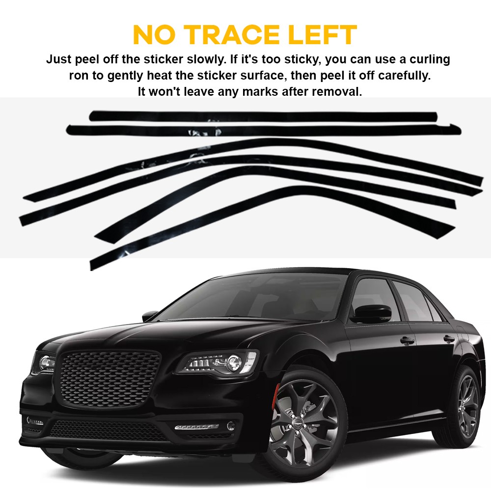 For Chrysler 300 2011-2023 Accessories Glossy Black Delete Blackout Window Trim