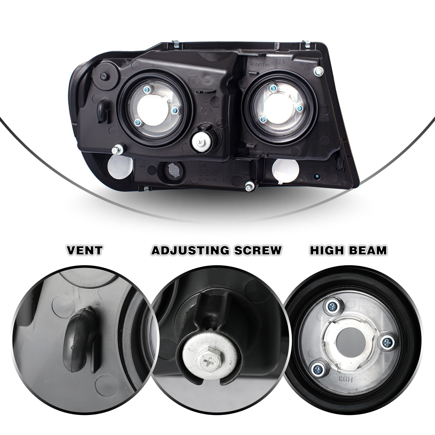 For 1999-2004 Jeep Grand Cherokee Driver+Passenger Chrome Halogen Headlights