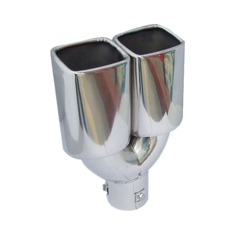 1PC Car Exhaust Muffler Tip Dual Square Tail Pipe Stainless Chrome 2.5″ Inlet US
