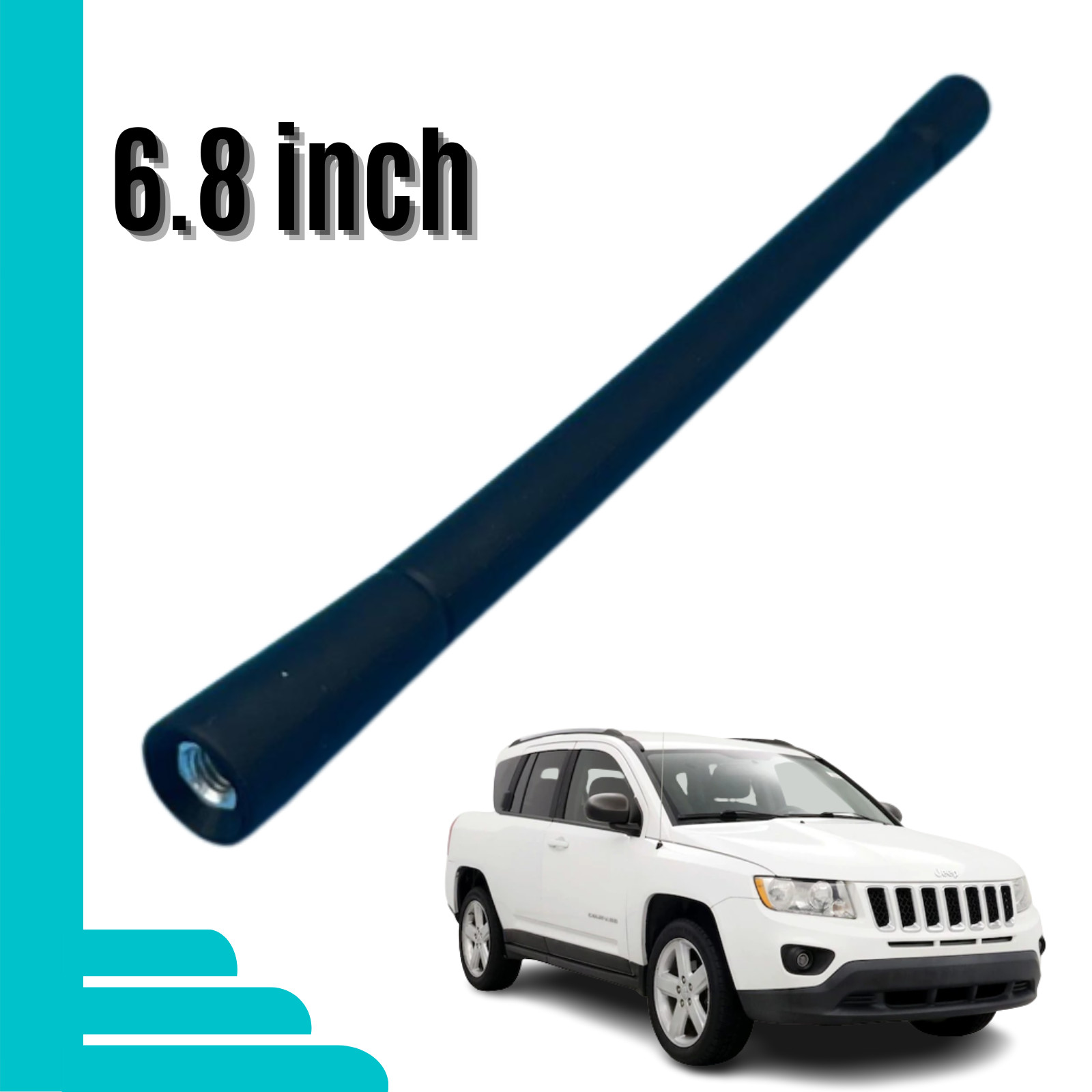 6.8 Inch Replacement Antenna Black for Jeep Compass 2007-2017