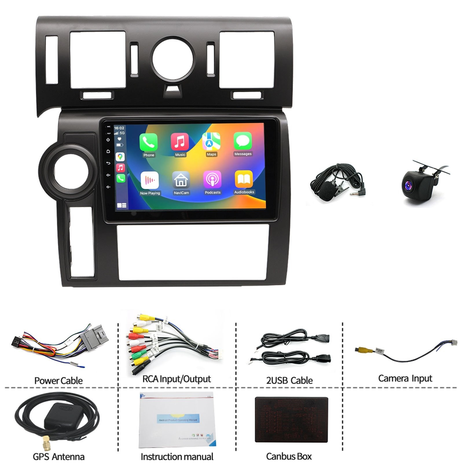 Android 14 Carplay Car Stereo Radio GPS DSP For Hummer H2 2008-2009 4+64GB