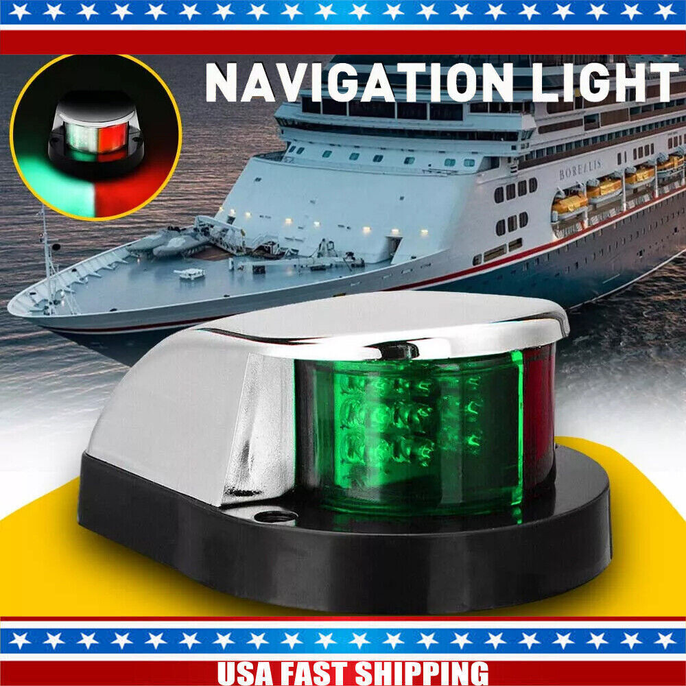 Waterproof Boat Navigation Light LED Bow Marine Front Pontoon Lamp Red and Green