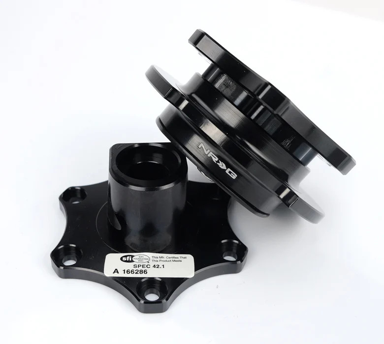 NRG SFI Approved D Shape Quick Release Shiny Black Body & Ring SRK-R200BK-BK