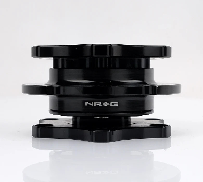 NRG SFI Approved D Shape Quick Release Shiny Black Body & Ring SRK-R200BK-BK