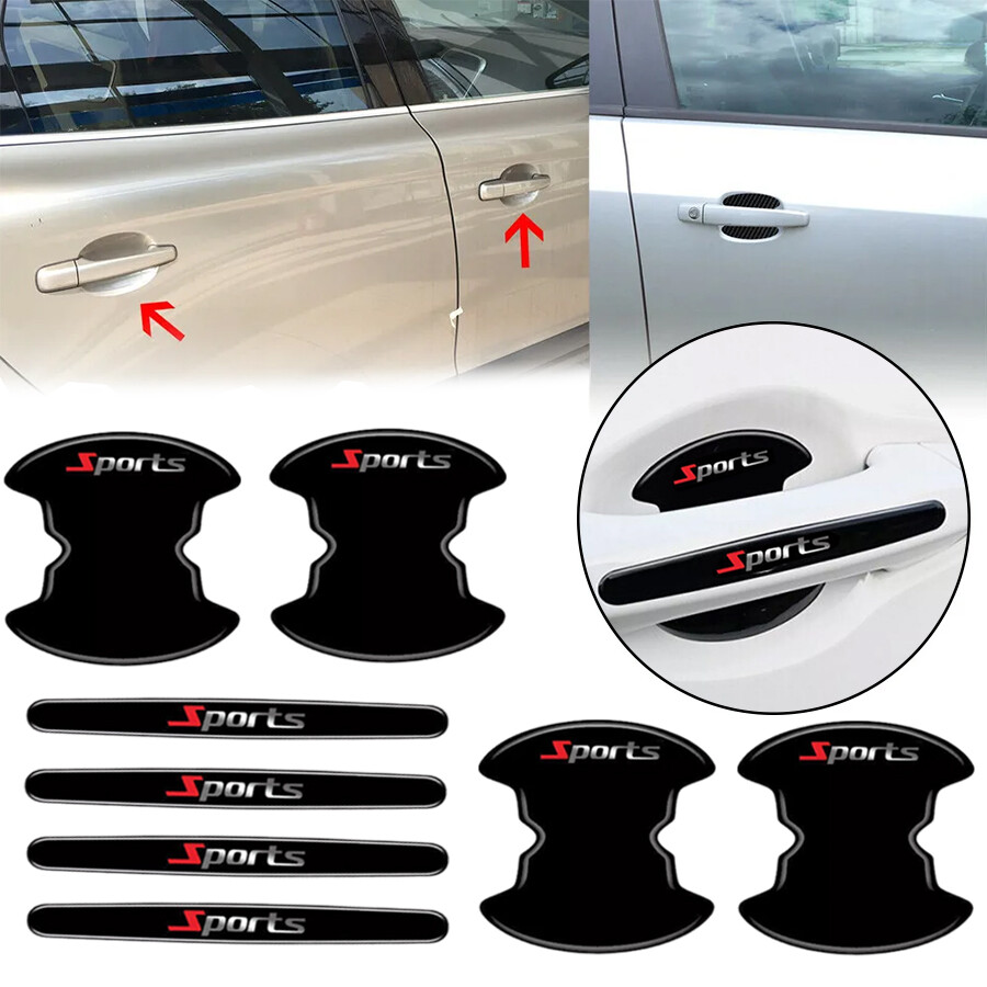 Sport Car Door Plate Sill Scuff Cover Anti Scratch Decal Sticker Protector- 8pcs