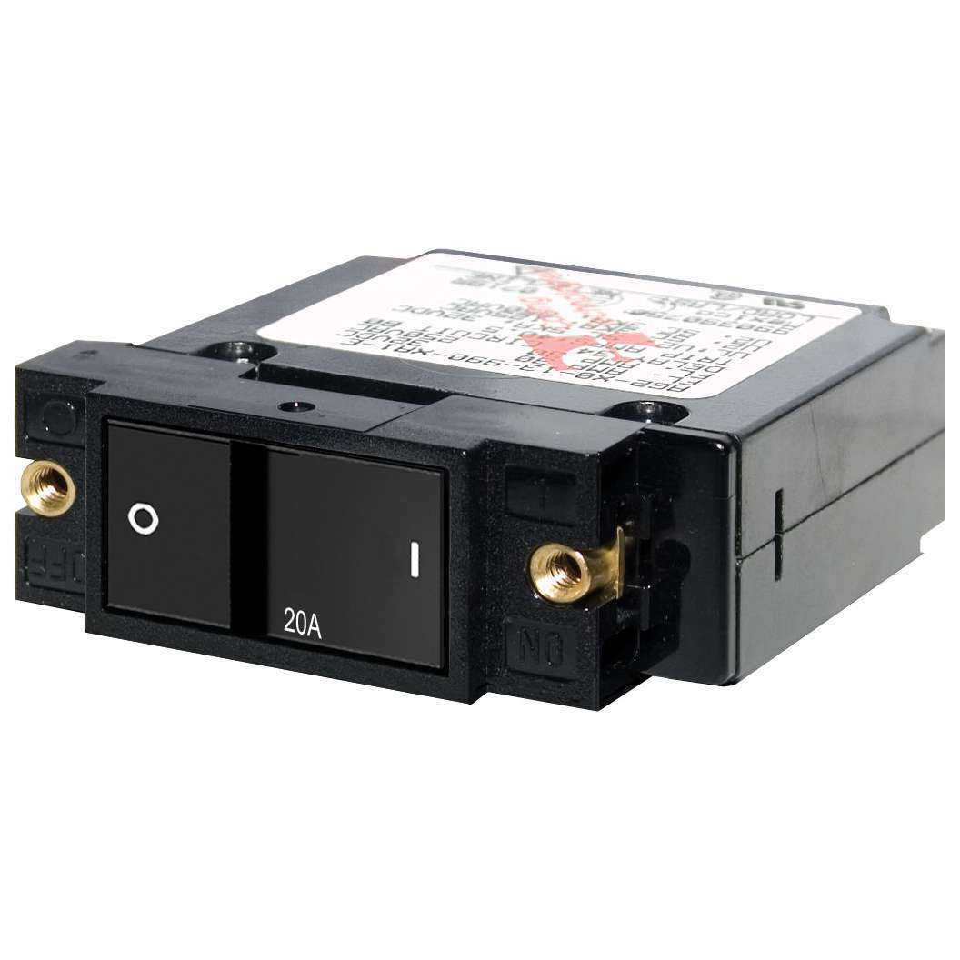 Blue Sea 7404 Marine A-Series Flat Rocker Circuit Breaker Single Pole 20A Boat