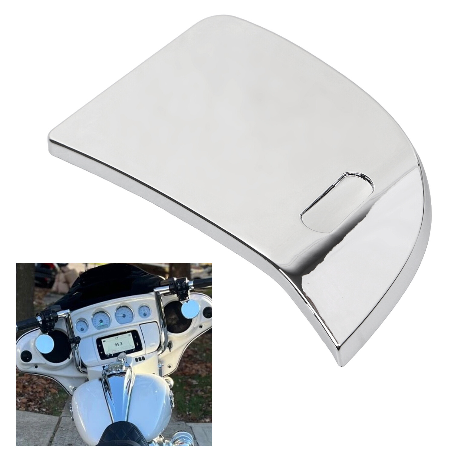 Chrome ABS Right Inner Fairing Media Door For Harley Electra Glide FLHTCU FLHTK