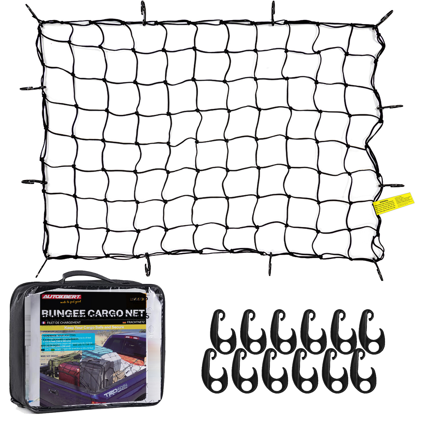 Universal 5′ x 7′ Cargo Bungee Net Car Roof Rack Cross Bar Tie Down Strap Cover