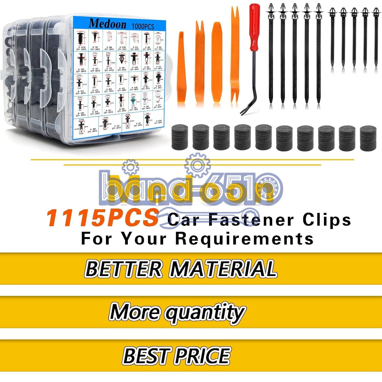 1115PCS Car Push Retainer Bumper Clip U Clip Screw Door Panel Clips Metal Screw