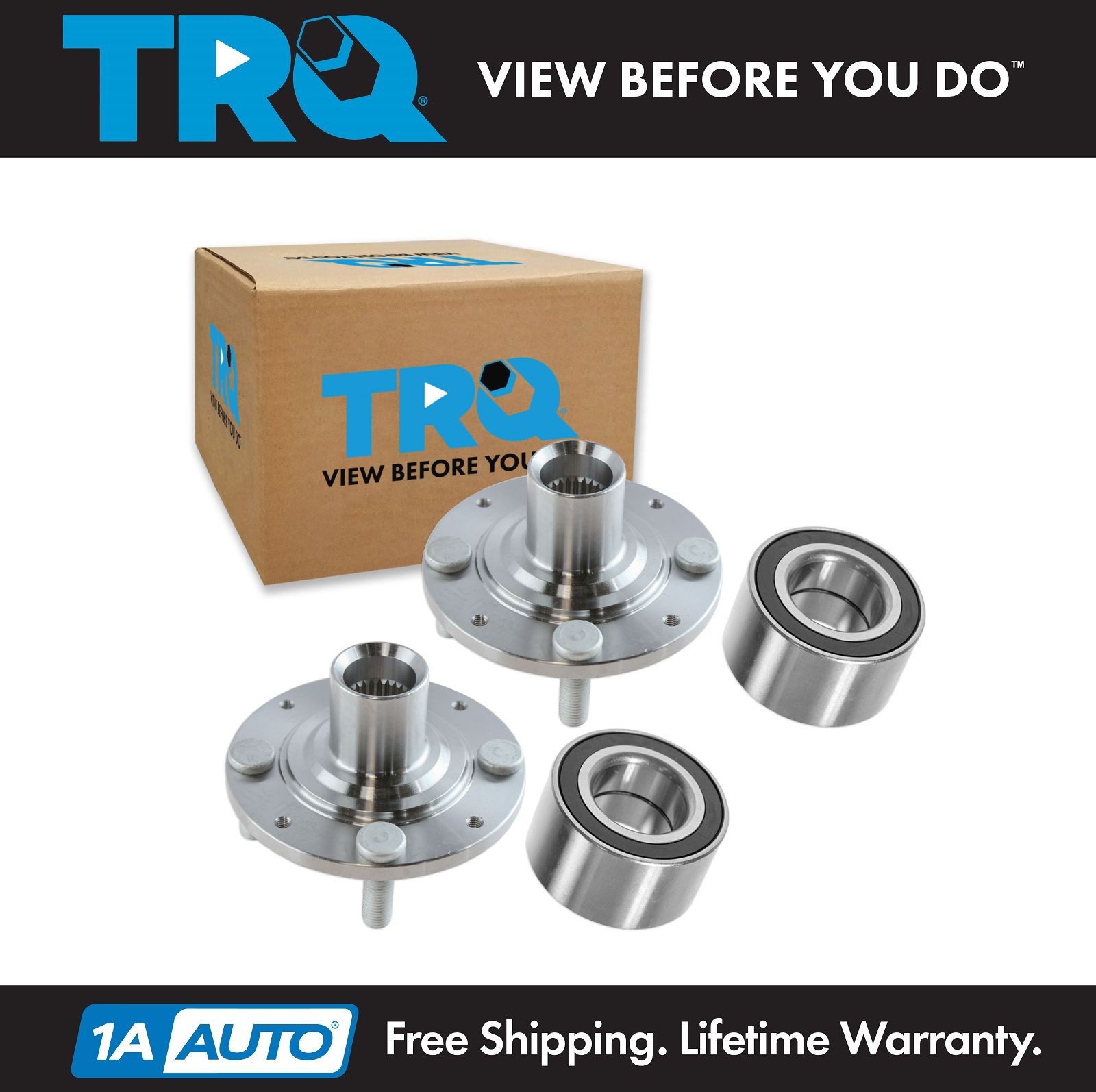 TRQ Wheel Hub Bearing Kit Front LH Driver RH Passenger Pair for Civic Del Sol
