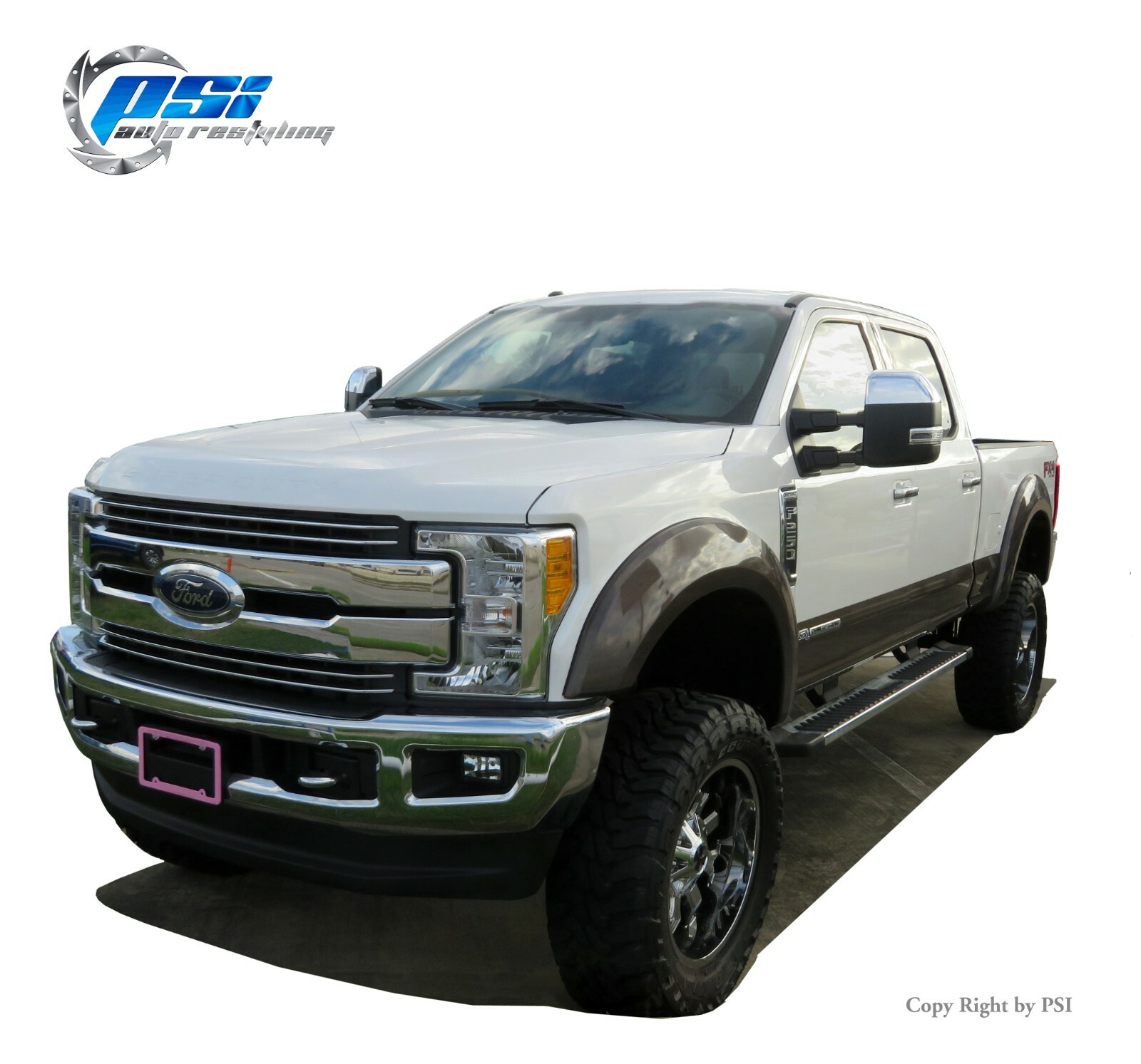 Extension Style Fender Flares Fits Ford F-250, F-350 Super Duty 17-21 Paintable