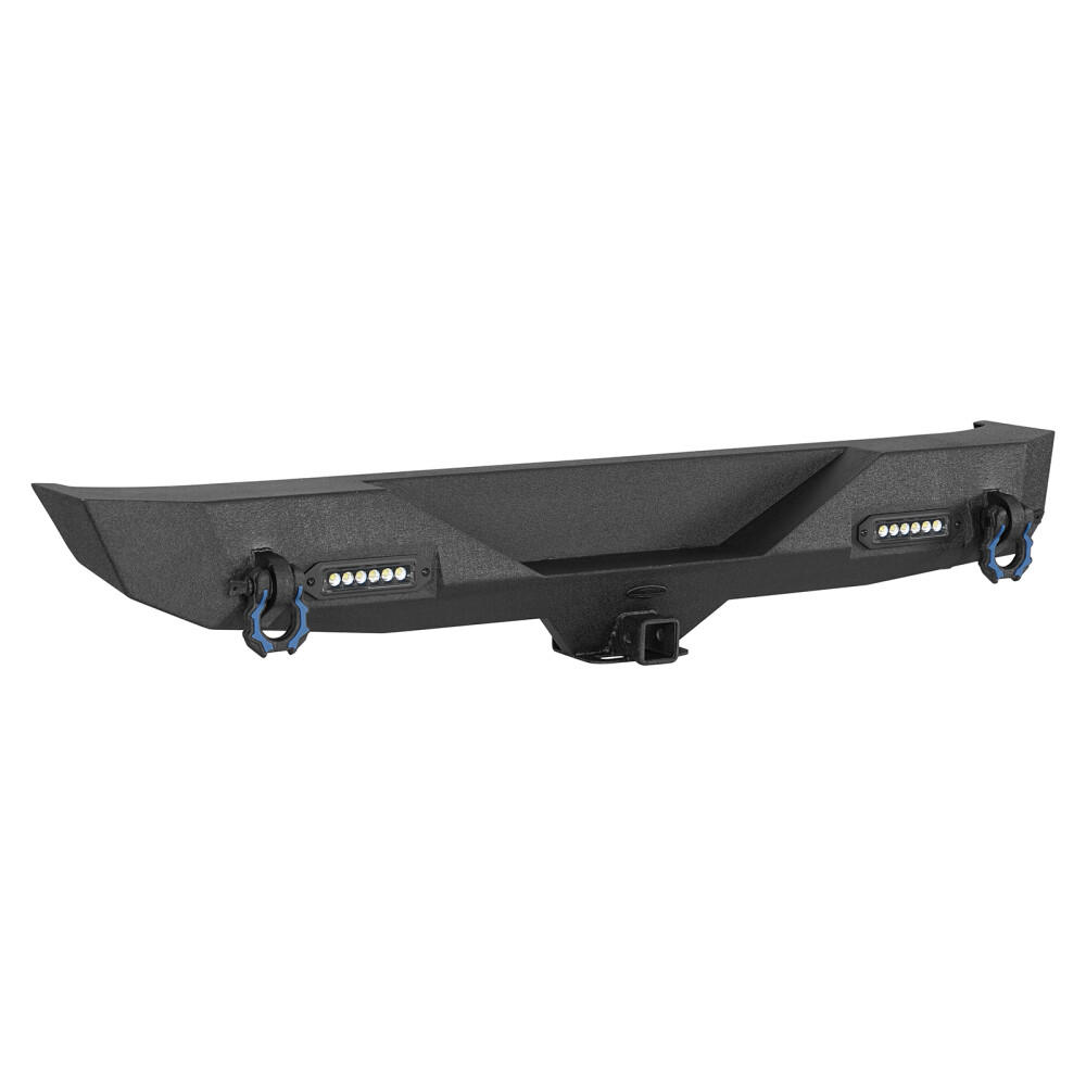 Rear Bumper w/ Receiver Hitch & LED Light & D Ring Fit 07-18 Jeep JK Wrangler JK