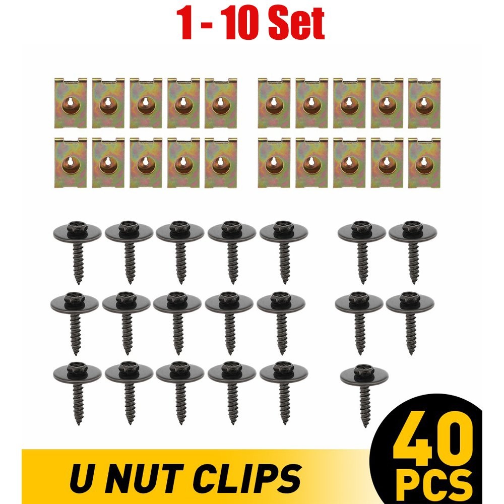 40-400PCS Engine Splash Shield Body Bolts Screw Nut Fender Bumper Clip Rivet Kit
