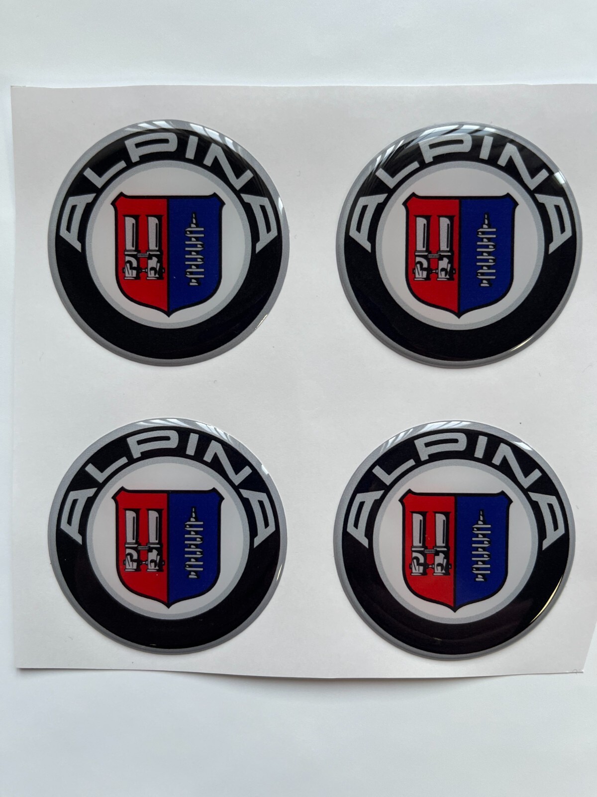 4x Alpina Decals Center Wheel Cap Self-Adhesive Emblems Rims Logo Stickers